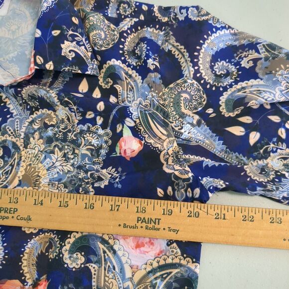 Royal Highness Equestrian Floral Paisley Print Button Long Sleeve Shirt extra la - Picture 3 of 6